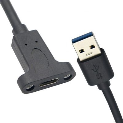 Capo di blocco a vite USB 3.0 da maschio a USB tipo C 3.1 montatura del pannello femminile USB 3.0 cavo di estensione
