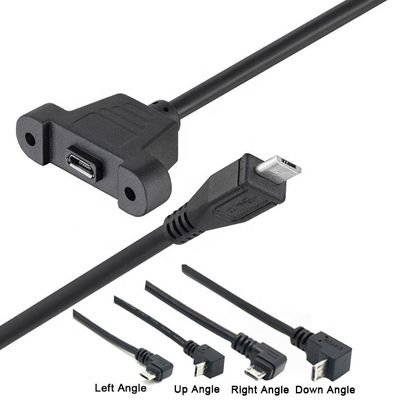 CUSTOM 0.3M 1M 90 gradi verso l'alto verso il basso angolo destro sinistro vite micro pannello montaggio cavo di estensione USB