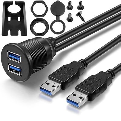 Dispositivo di controllo dell'auto maschio/femmina impermeabile doppio cavo di estensione USB 3.0 per moto