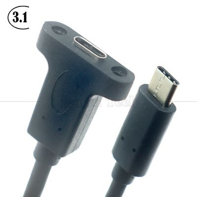10Gbps 0,3m 1m Maschio a femmina Tipo C 3.1 Pannello montato a vite buco di blocco cavo di estensione USB