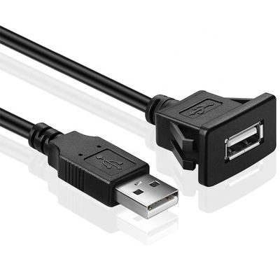 Snap Socket Dashboard Panel Maschio a Femmina Cable di estensione USB Flush Mount
