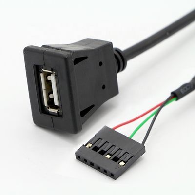 CUSTOM Snap Socket USB 2.0 Un cavo di montaggio a pannello maschile con 6 fili terminale Dupont