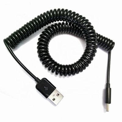 Cable di ricarica per dati 1M, 2M e 3M, in coil, mini USB 5 PIN a USB