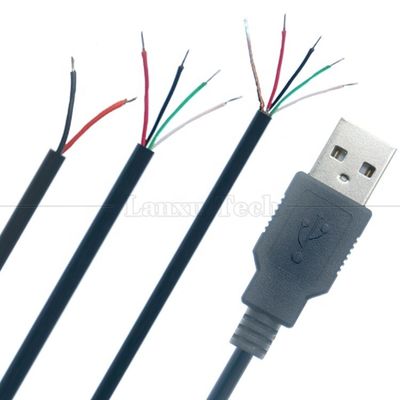 USB 2.0 personalizzato Tipo A Maschio a Stripped In scatola 2 3 4 fili Cable di ricarica dati a coda di porcellino