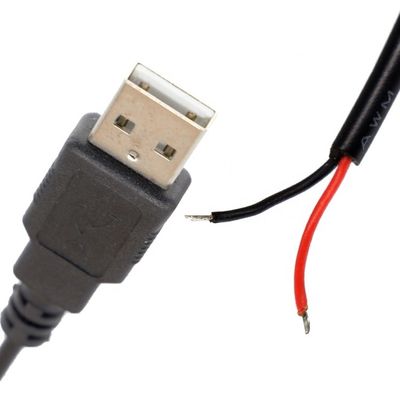 CUSTOM USB 2.0 Un maschio per aprire Stripped tined Bare 2 Wire End Pigtail Power Cable