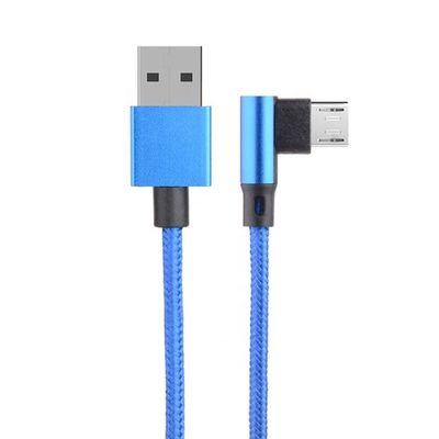 Carica veloce 2.4A Nylon intrecciato L forma angolo sinistro Micro b a USB Un cavo di carica dati maschio per telefono