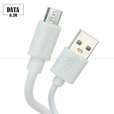 Corto cavo caricabatterie Micro USB da 30 cm bianco nero Data V8 per telefono Android