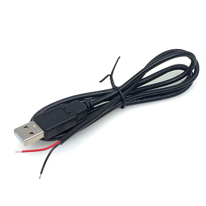 5V USB per aprire fili nudi in scatola a strisce End Pigtail Power Charger Cable per lampada a striscia a LED 6