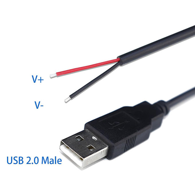 5V USB per aprire fili nudi in scatola a strisce End Pigtail Power Charger Cable per lampada a striscia a LED 3