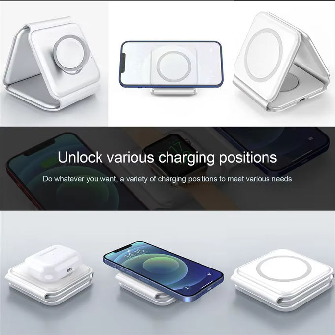 Magnetico 3 in 1 caricabatterie senza fili pieghevole iPhone 12-15 15w Fast Wireless Charging Stand Station Portatile caricabatterie senza fili 0