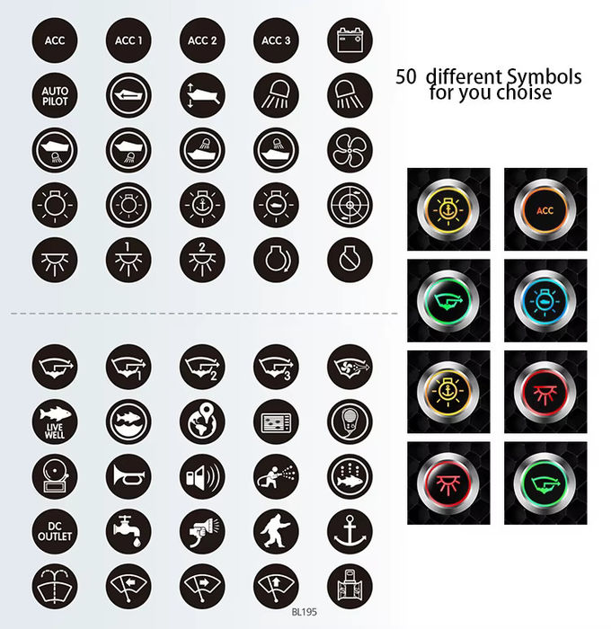 12mm 16mm 19mm 22mm 25mm 28mm 30mm 40mm Spingere pulsante di interruttore di blocco momentaneo illuminato pulsante impermeabile 1